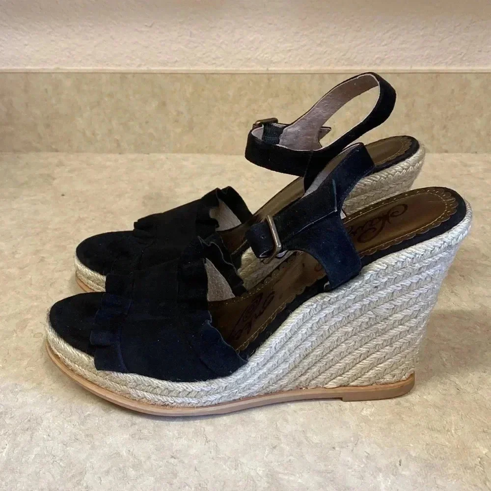 Sam Edelman‎ Black Wedge Sandals